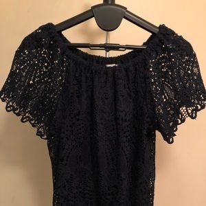 Navy blouse - off the shoulder